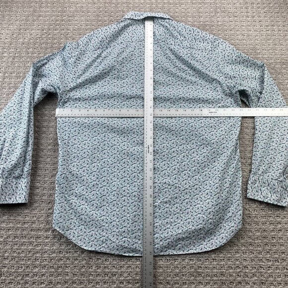 J. Crew Button Down Shirt Men Large L White Floral All Over Print Preppy Formal - Picture 7 of 9